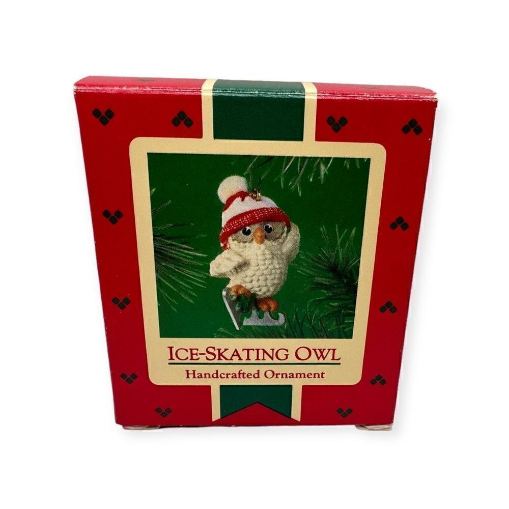 Hallmark Handcrafted Ornament Ice-Skating Owl 1985 QX476-5